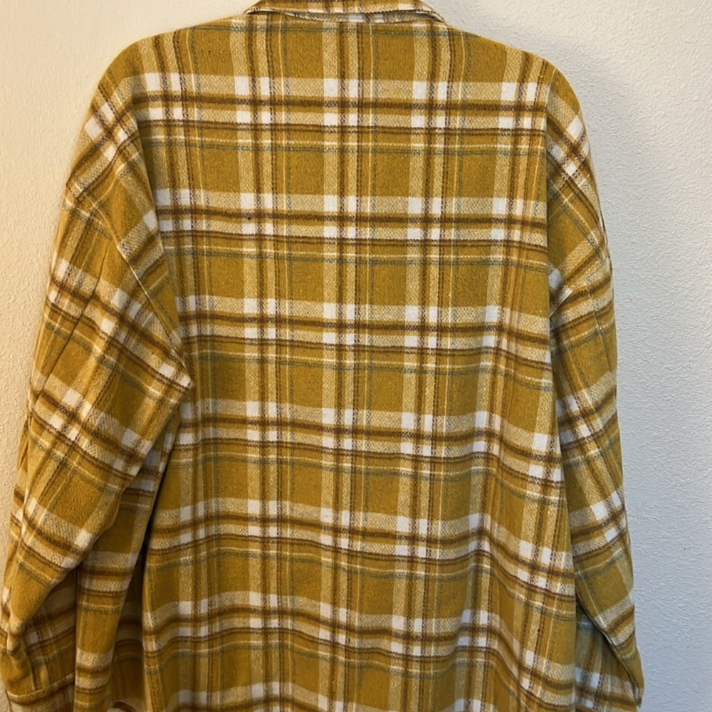 Style Rack Yellow/Brown Oversized Flannel - Large - Picture 4 of 6